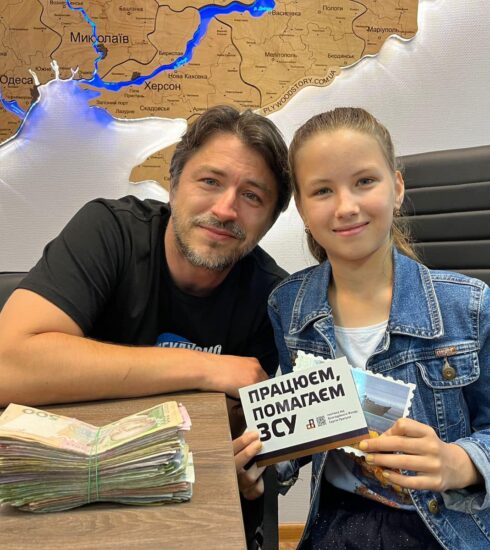 10-year-old Ukrainian girl and Serhii Prytula